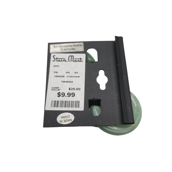 Chelsea NYC Green Acrylic Marbled Hoop Earrings Vintage NOS - Picture 4 of 5